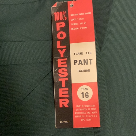 Vintage Polyester Green Trousers NWT Size 16 - Picture 2 of 10